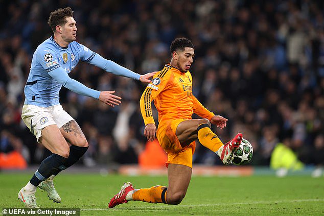 The England star scored his team's third and final goal to ensure a comeback victory at the Etihad Stadium