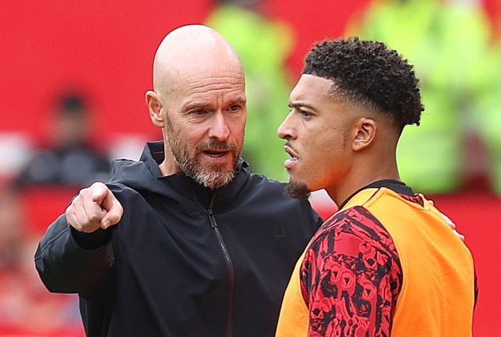 Jadon Sancho and Erik ten Hag