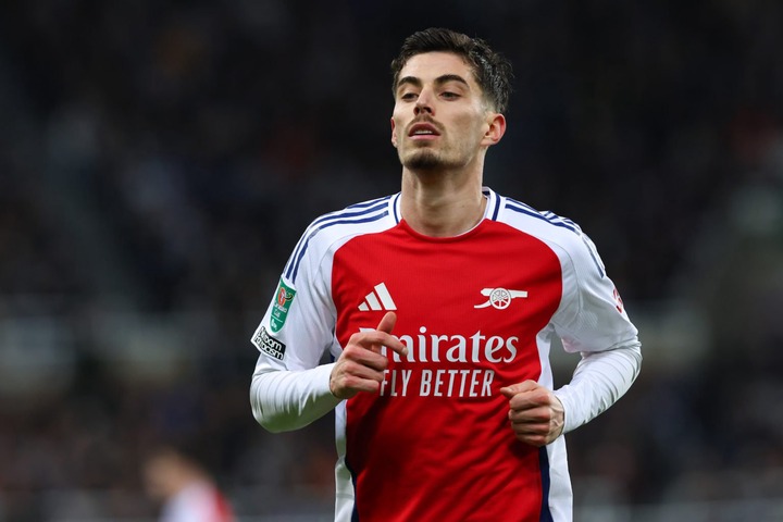 Kai Havertz of Arsenal during the Carabao Cup Semi Final Second Leg match between Newcastle United and Arsenal at St James' Park on February 5, 202...