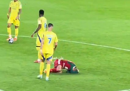 The Al-Ettifaq midfielder made a meal of the contact, going to ground and clutching his head