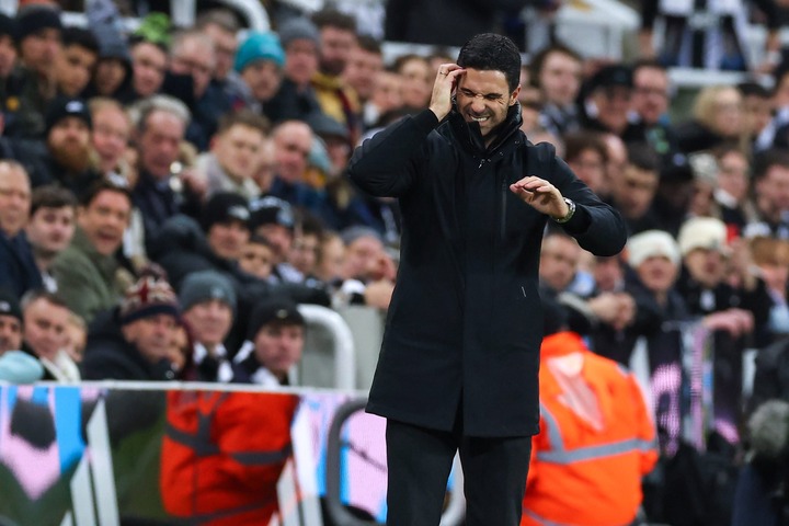 Mikel Arteta manager / head coach  of Arsenal reacts during the Carabao Cup Semi Final Second Leg match between Newcastle United and Arsenal at St ...