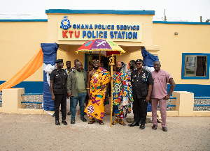 The MP with some leaders at the new police station