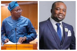 Mahama Ayariga (L) has opposed the participation of Ernest Kumi in parliamentary debates