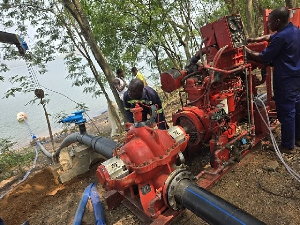 Work being done by GWCL on Kpeve Headworks for restoration of water supply to Ho and its environs