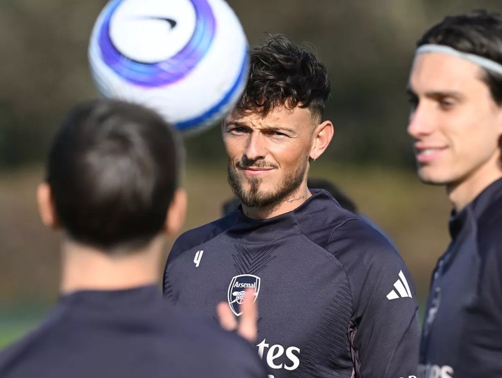 Ben White of Arsenal during a training session