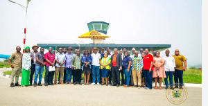 A team of stakeholders at the Ho Aerodrome