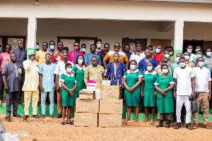 The MP during the presentation to the health facility