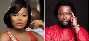 Ghanaian musician Mzbel (L) and gospel singer Sonnie Badu (R)