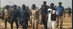 Dr. Amoakohene with some ministers during the inspection