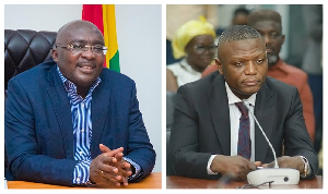 Former Vice President Dr. Bawumia [Left] and Minister for Sports and Recreation, Kofi Adams