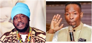 Ghanaian reggae artist and media personality, Blakk Rasta (L) and Bishop Salifu Amoako (R)