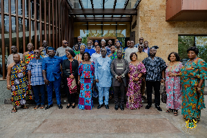 Professor Naana Jane Opoku-Agyemang with the Council of State members