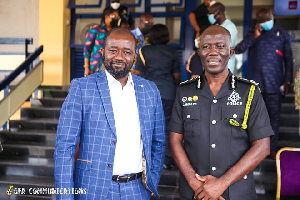 President of the GFA, Kurt Okraku (L) with IGP, Dr George Akuffo Dampare (R)