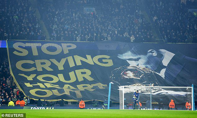 Man City held up a banner mocking Vinicius Jr after Rodri beat him to last year's Ballon d'Or