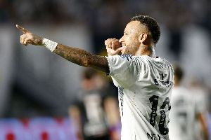 Neymar celebrating after scoring a goal