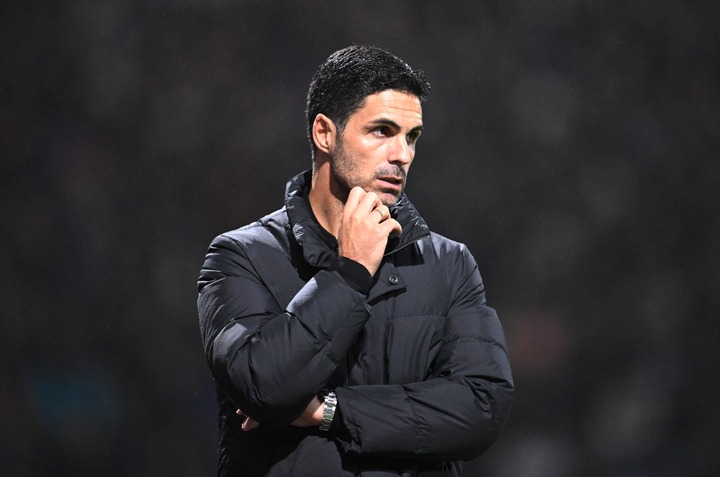 Mikel Arteta, Manager of Arsenal, looks on during the Carabao Cup Fourth Round match between Preston North End and Arsenal  at Deepdale on October ...