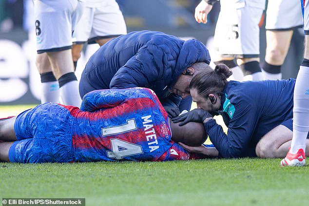 Mateta received nine minutes of treatment before he was subsequently taken off on a stretcher