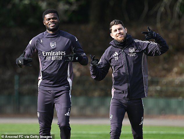 Arsenal midfielders Thomas Partey (left) and Jorginho (right) are expected to leave in summer