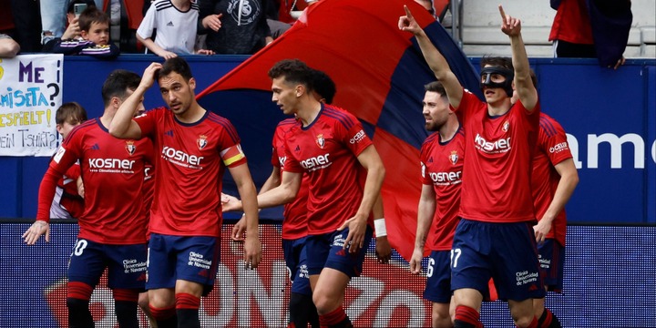 Osasuna players celebrating