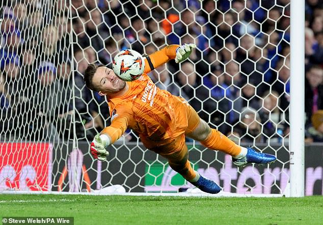 Keeper Jack Butland pulls off a crucial save to deny Fenerbahce's Fred in the penalty shootout