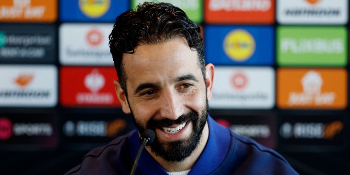 Manchester United manager Ruben Amorim during the press conference