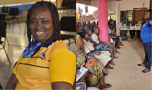 Benedicta Carr, ECG District Manager, Adenta District and some participants