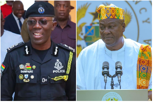 IGP Dr. George Akuffo Dampare [L] and President John Dramani Mahama