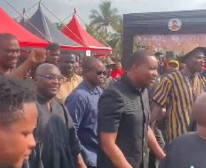 Dr. Bawumia and Chairman Wontumi (both in black attire) spotted at a funeral