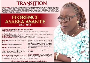 Funeral poster of Florence Asabea Asante