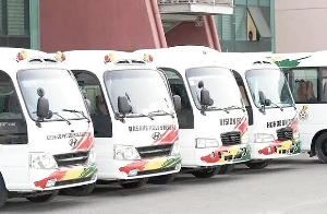 Some of the buses that were procured by the GFA for Division One Clubs