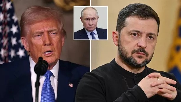 Donald Trump, Volodymyr Zelensky and Vladimir Putin