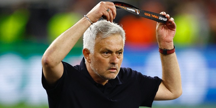 Jose Mourinho with AS Roma medal