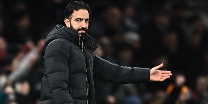 Manchester United manager Ruben Amorim on the sidelines