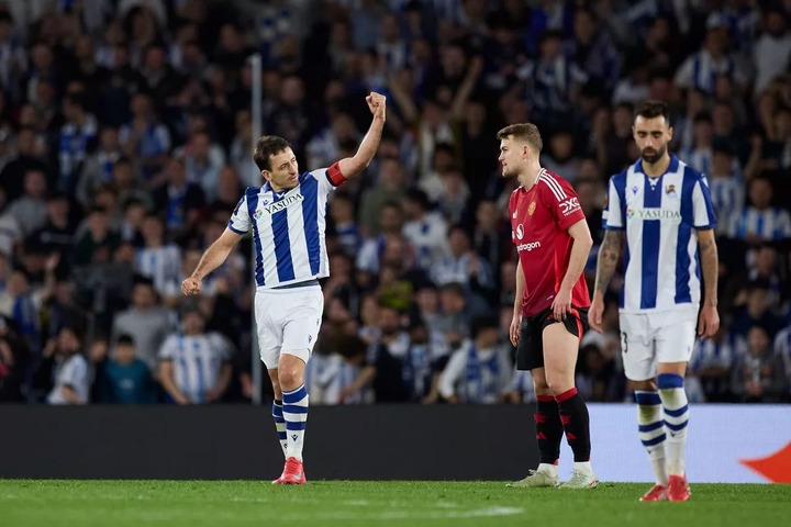 Mikel Oyarzabal celebrating his equaliser