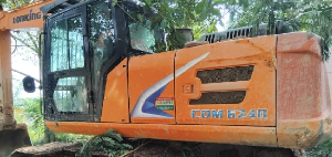 One of the seized excavators