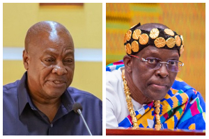 President John Dramani Mahama (L) and Speaker Alban Bagbin (R)