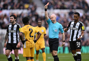 Tariq Lamptey was sent off after a foul on Danny Murphy in the 89th minute