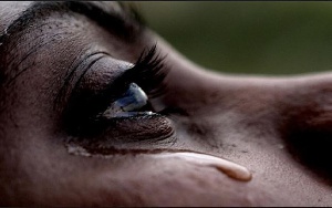 File photo of a woman in tears