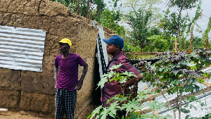 Japhet Festus Gbede during his tour of some of the affected villages